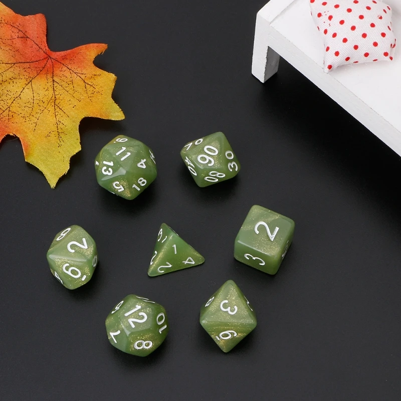 1 Набор/7 шт мерцающие многогранные кости для Pathfinder D20 D12 2xD10 D8 D6 D4 высокое качество
