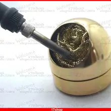1 шт. алюминиевый корпус паяльник наконечник очиститель припоя латунь губка Медные шарики черный или желтый цвет