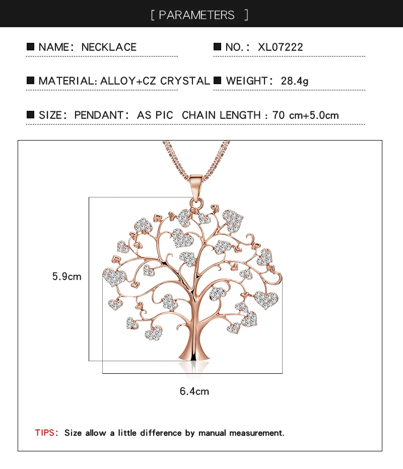 Новинка, большое древо жизни, качественное ожерелье с подвеской в виде сердца из чистого хрусталя, Золотая Серебряная длинная цепочка, ожерелье для свитера для женщин, Прямая поставка