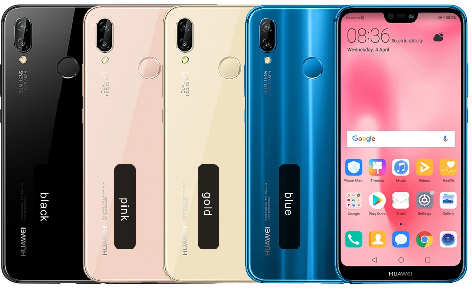 Смартфон huawei P20 Lite Nova 3e с глобальной прошивкой, 4 ГБ, 64 ГБ/128 ГБ, 5,84 дюйма, Восьмиядерный процессор Kirin 659, фронтальная камера 24 МП, фронтальная камера, распознавание лица, Android 8,0