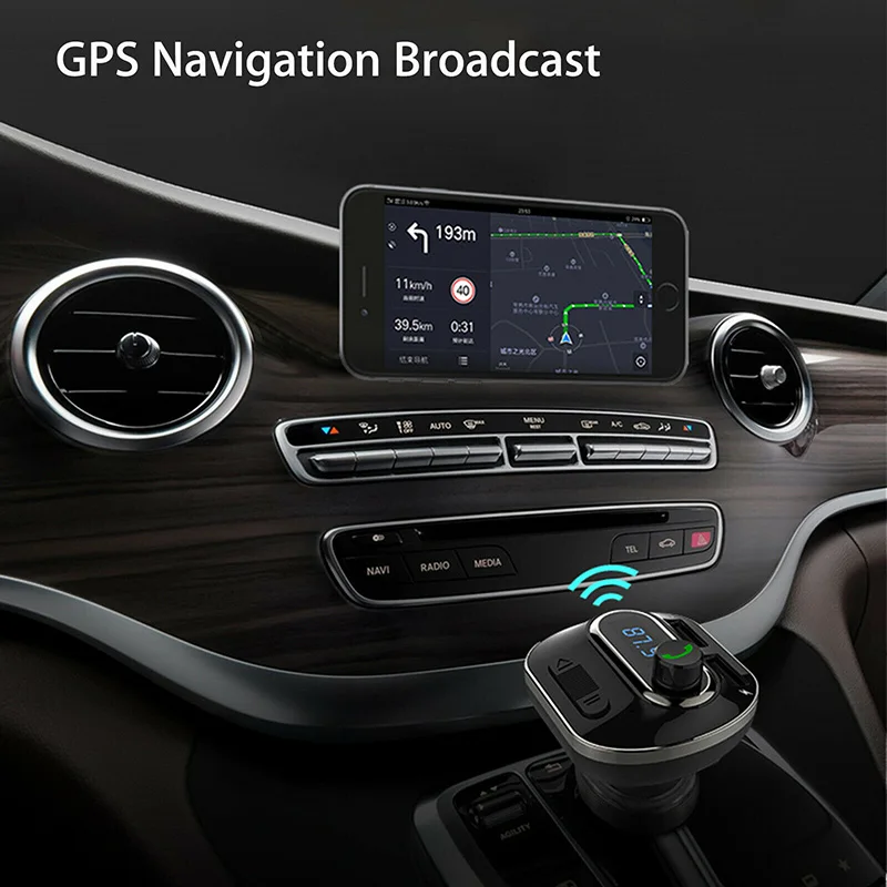 

New Wireless Bluetooth Car Handsfree AUX Audio Receiver FM Adapter USB Charger DOM668