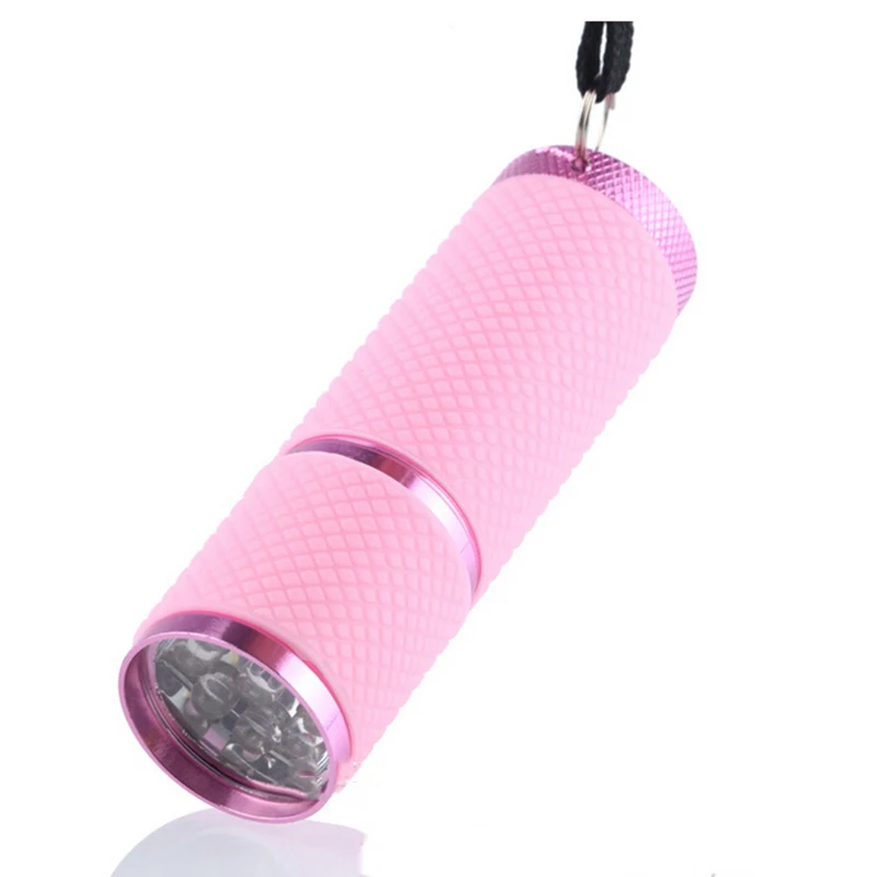 

LED Flashlight Currency Detector 9 LED Aluminum Alloy AAA Battery Mini UV Gel Curing Lamp Portability Nail Dryer