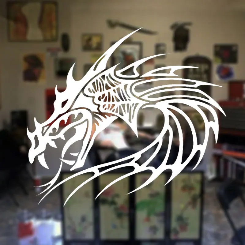 

Creative Design Dragon Head Wall Sticker Vinyl Home Decor Room Animal Window Decor Mural Removable Tattoo Door Sticker A160