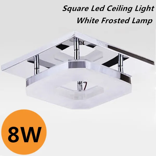 

Simple Modern Rectangular 8W Led Ceiling Light Frosted White Light Warm White Cold White For Balcony/Corridor/Living Room Decor
