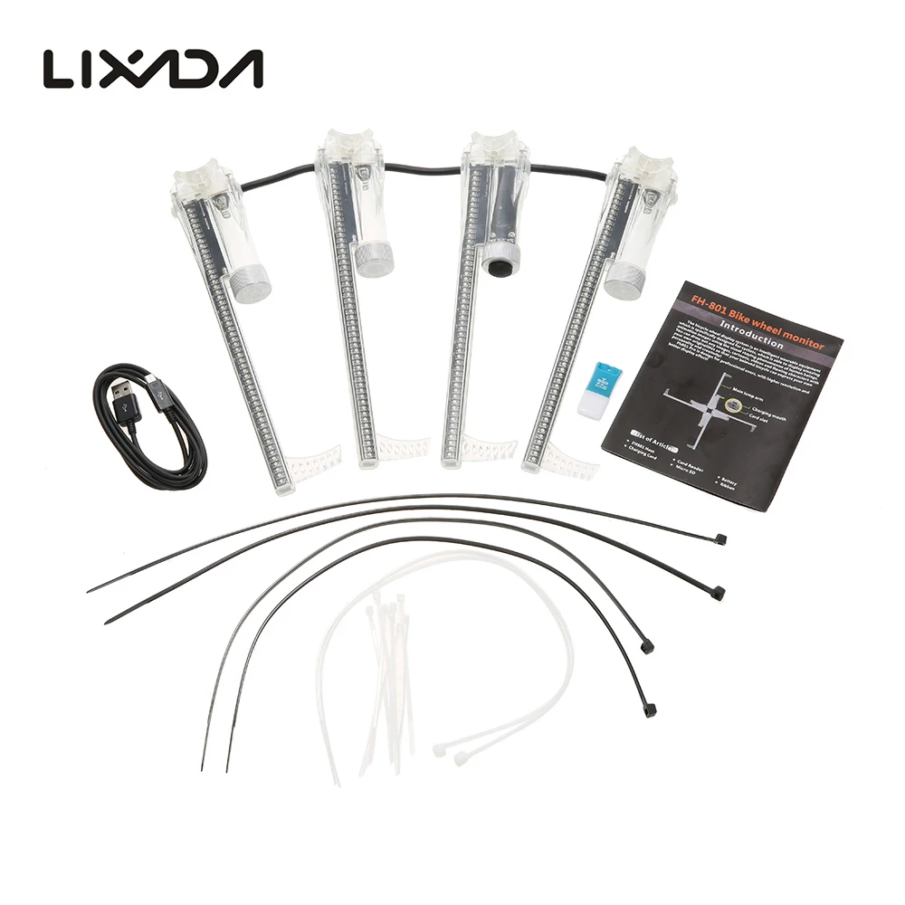 

Lixada 2500cd m2 Smart Bike Spoke Wheel Light Monitor RGB Display Rechargeable Bicycle Wheel Hub 256pcs 416pcs LEDs Light