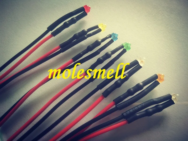 10 шт. 1,8 мм 24 в воды Прозрачный/Рассеянный светодиод свет Набор Предварительно проводной 24 В DC Проводной красный желтый синий зеленый белый оранжевый УФ розовый теплый белый