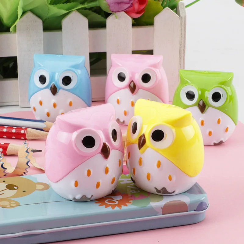 

Cute Kawaii Owl Automatic Pencil Sharpener Lovely Plastic Creative Stationery Gifts For Kids School Supplies Student