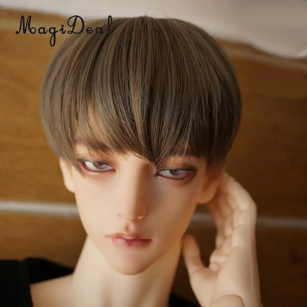 1/3 BJD Stylish High-temperature Wire Curly Hair Wigs Short Hairpiece For Dollfie for Uncle Male Doll Making Supplies Accessory