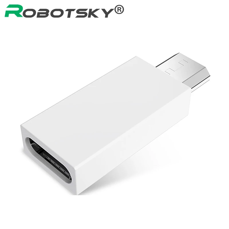 

Robotsky Type C Female to Micro USB Male Adapter Connector Converter Data Sync Adapter For Samsung Xiaomi Huawei Android Phone