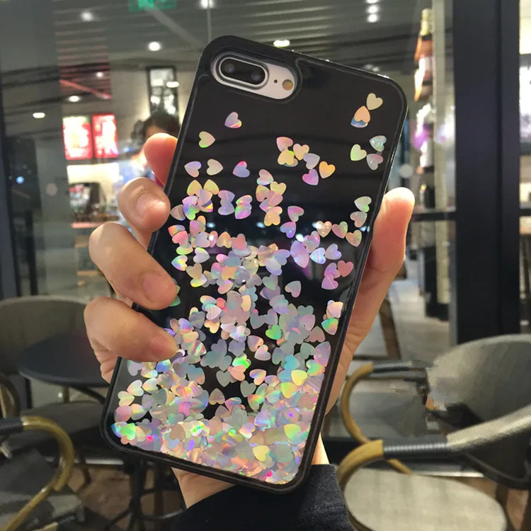 

For iPhone 6 7plus Case Luxury Glitter Liquid Quicksand Love Sequins Cover Phone Case for iPhone 6splus 7 6S 6plus Hard Back New