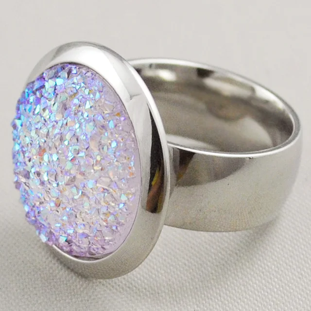 Gokadima Vintage Party Rings jewellery Green/Purple/White Stone Silver Color Sta Gokadima Vintage Party Rings jewellery Green/Purple/White Stone Silver Color Sta
