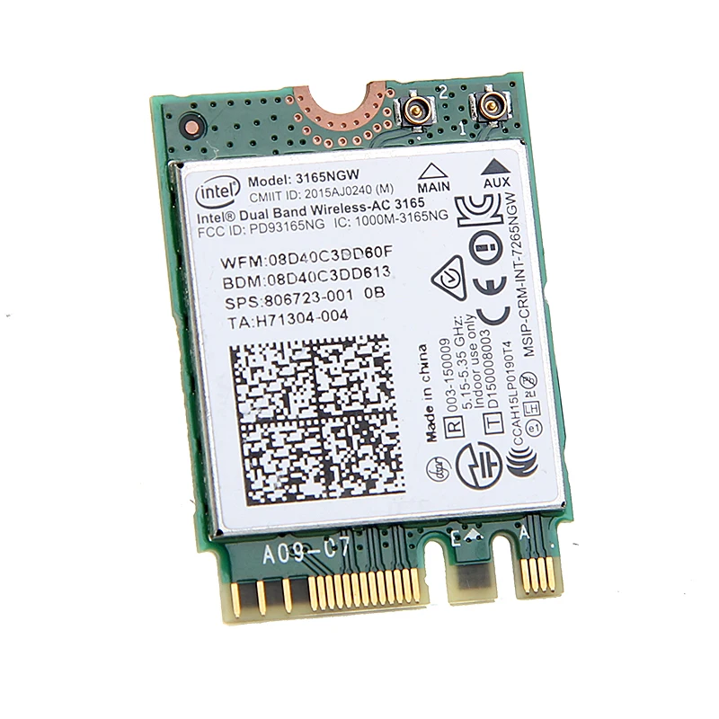 Refinement Render Ledningsevne Dual Band 2.4G/5Ghz 433Mbps Wireless AC Intel 3165 NGFF 802.11ac WiFi  3165NGW M.2 WLAN Card For Bluetooth 4.0 Network Adapter|Network Cards| -  AliExpress