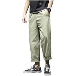 Однотонная городская уличная штаны по лодыжку мужские повседневные модные летние штаны на молнии свободные брюки для тренировок 36