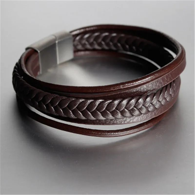 

Vintage Hand Woven Bracelet For Men wristband multilayer