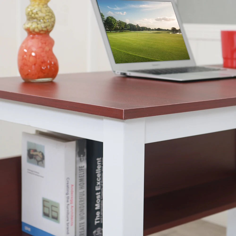 110cm Wooden Computer Desk with Bookshelf for Office Home Study and Work 110cm Wooden Computer Desk with Bookshelf for Office Home Study and Work