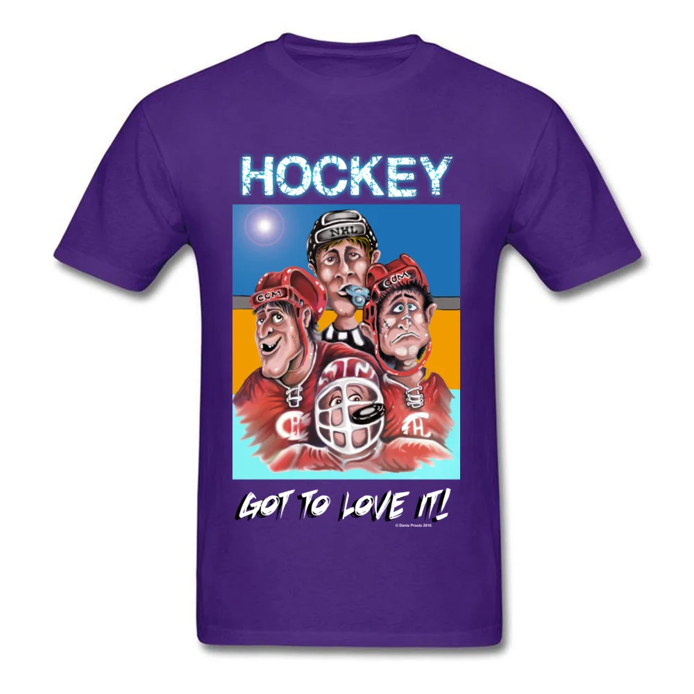 Hockey Round Collar T Shirt Summer Tops Shirts Short Sleeve 2018 Discount Cotton comfortable Tops & Tees Fashionable Mens Hockey purple