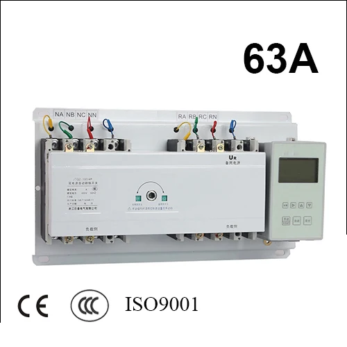 

3 poles 3 phase ats 63A automatic transfer switch with English controller