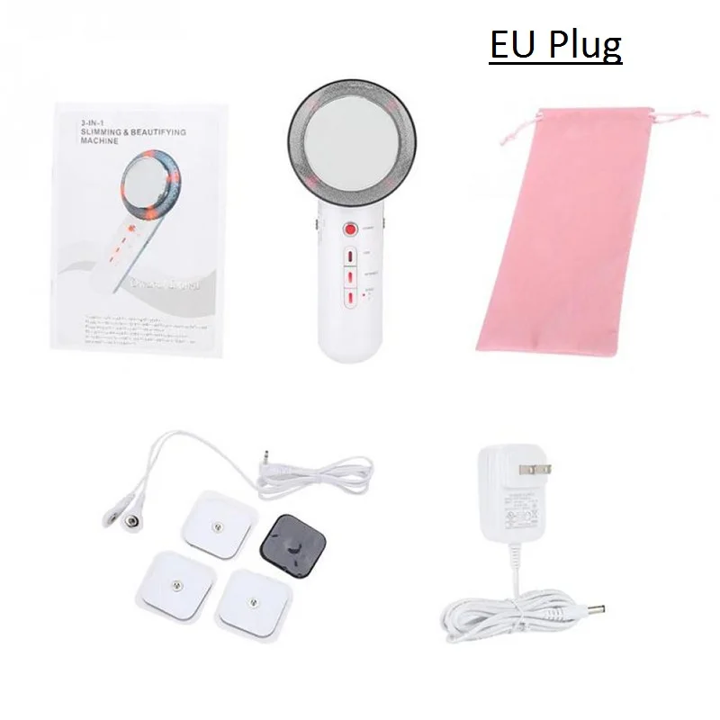 EU Plug with Packing Ультразвуковая EMS для похудения, кавитация, жиросжигатель, массажер, ультразвуковая потеря веса, инфракрасный комплект, терапевтическое устройство, дропшиппинг - Цвет: EU Plug with Packing
