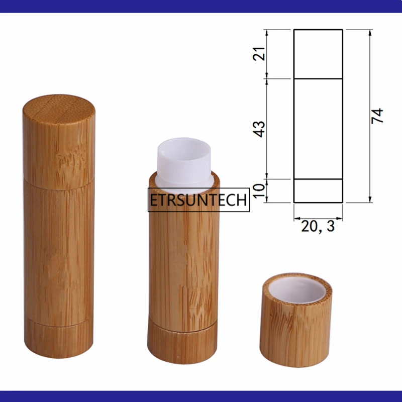 10/30/50pcs 5g Bamboo Empty Lip Gloss Container Lipstick Tube DIY Container 5ml Lip Balm TubesBamboo Lipstick Tube F2386