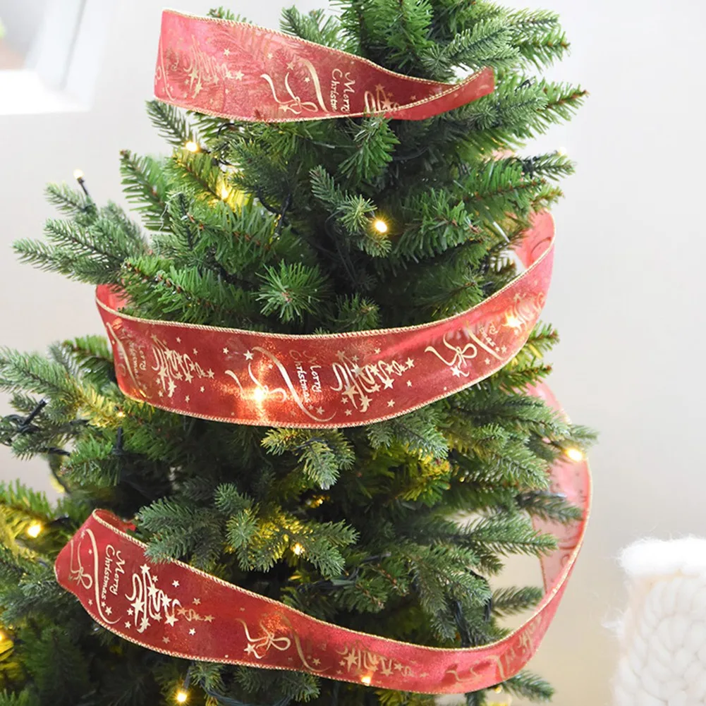 200 см Рождество DIY лента из органзы елки подарочной коробке украшения для дома Festivel вечерние предоставляет 6,3 см Ширина