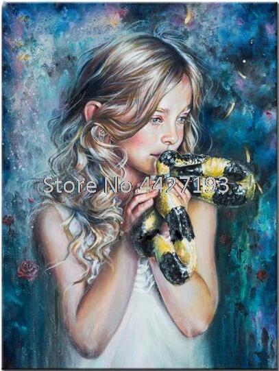 5D Diamond Painting girl snake Embroidery Full Cross Stitch Kits Resin Rhinestone Mosaic | Дом и сад