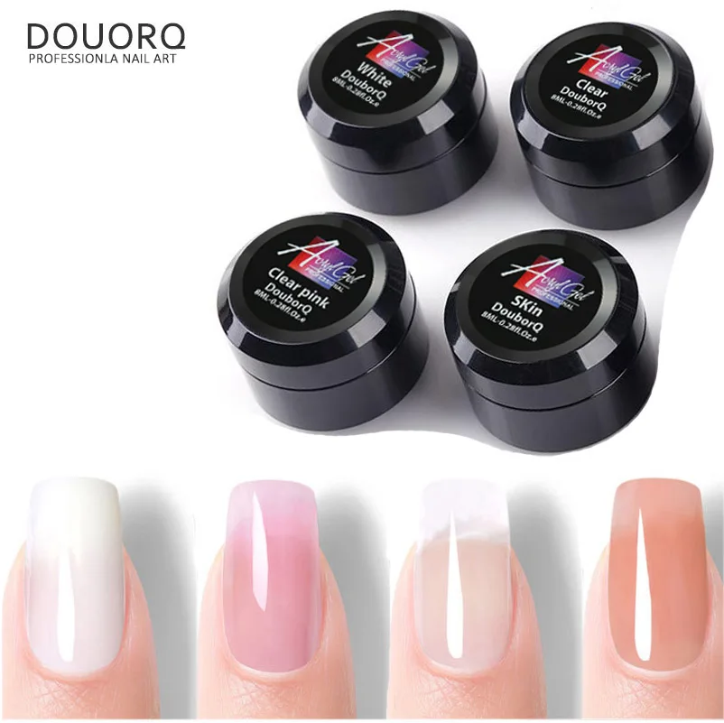 

8ml/1box UV Gel Poly Gel Nails Polygels Nails Builder 4colors with UV&LED lamp Nail Art Crystal UV Resin Builder