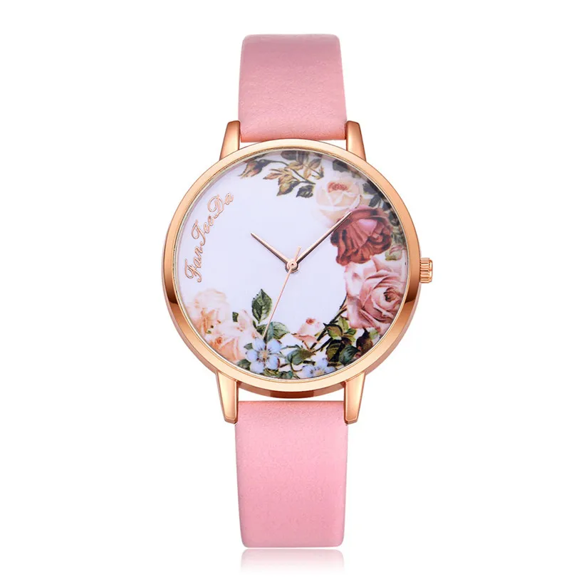 Роскошный модный кожаный браслет Аналоговые кварцевые круглые наручные часы кожаный браслет часы подарки Relogio Feminino Reloj Mujer - Цвет: B