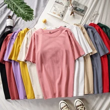 Casual Harajuku Women T shirt Ladies Tops Summer New Female T-shirts Short Sleeve Oversize Basic Tee Cotton Loose Plus Size 4XL