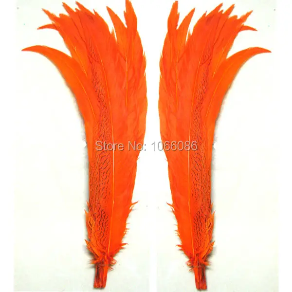 EMS Free Shipping 100pcs Silver pheasant Feathers 65-70 26-28inch Orange silver DIY Cloth accessory | Дом и сад