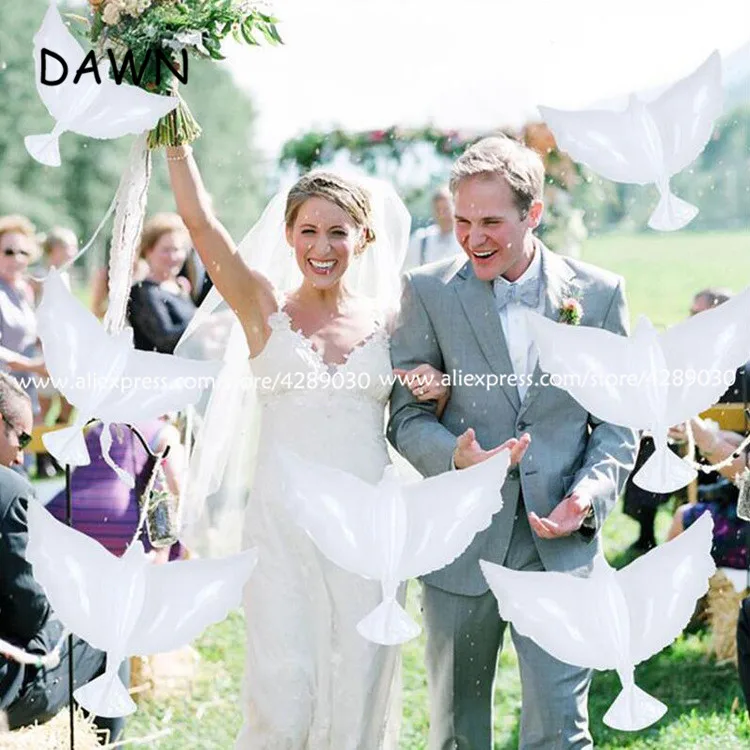 

15pcs 104*54cm Flying White Dove Balloons Wedding Globos Balao Dove Balloons Peace Bird Ball Pigeons Peace Dove Foil Balloons