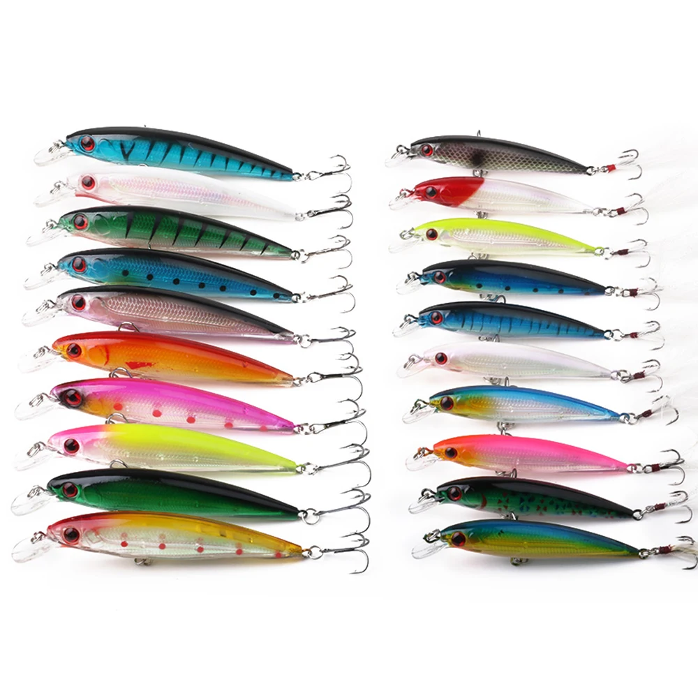 

HENGJIA Minnow Mixed 20pcs/Set Fly Fishing Lure Kit Set Artificial Hard Baits Fishing Tackle
