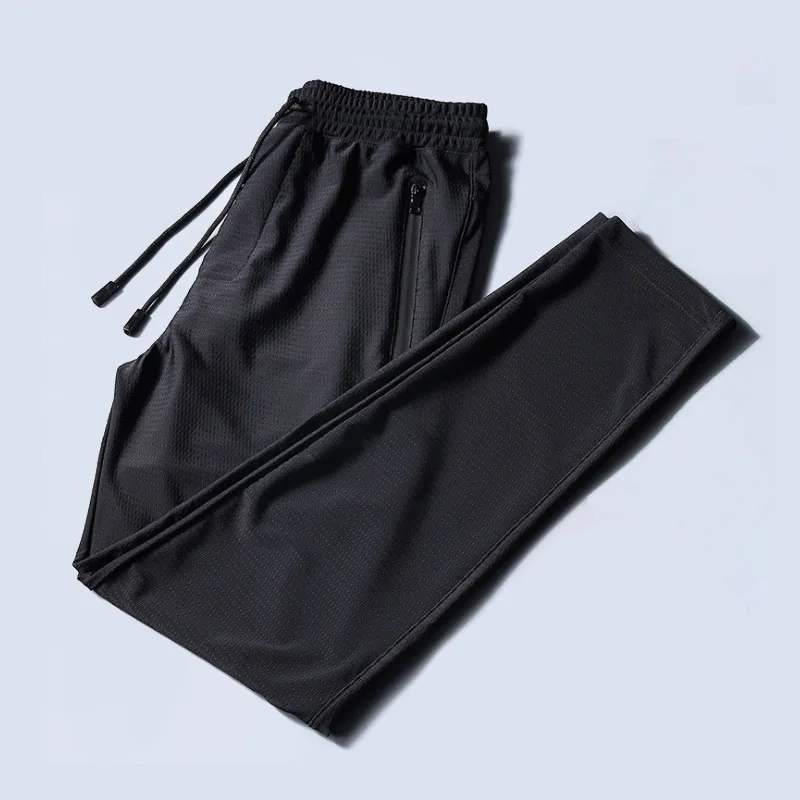 

Sports Casual Pants Thin Section High Elastic Running Training Pants Men 2019 Summer Wild Youth Sports Waist Tie Rope Closed