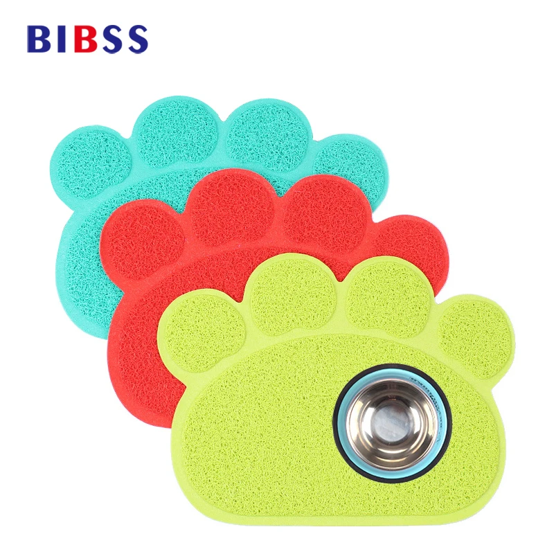 

40*30CM Cat Feeding Mat Cat Litter Mat Cute Paw Shape Pad Dog Bowl Food Water Feed Placemat Puppy Blanket Cleaning Dog Supplies