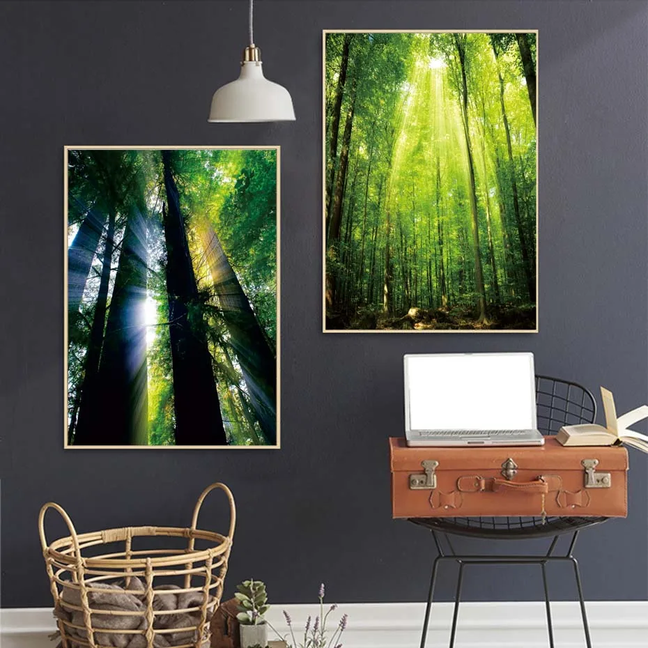 Green Forest Printing Natural Landscape Poster Wall Picture For Living Room Canvas Painting Wall Art Murals Home Decor Bedroom (3)