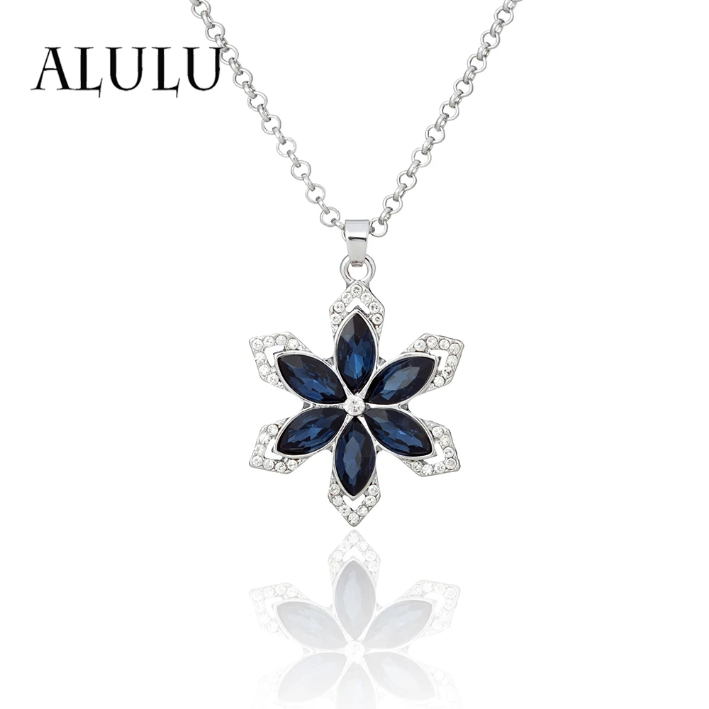 Buy ALULU Women's Fashion Flower Shape Crystal Pendant
