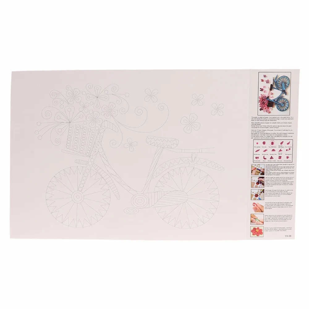 

DIY Quilling Paper Tool Drawing Locating Bike Bicycle Pattern DIY Making Drawings Painting Materials Set Handmade Crafts