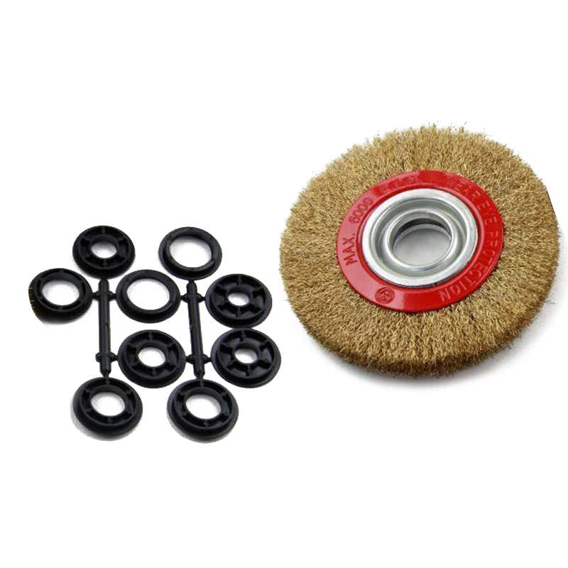 

Set Wire wheel brush Polishing 125mm Stainless Steel Bench Grinder Deburring Tool Convenient