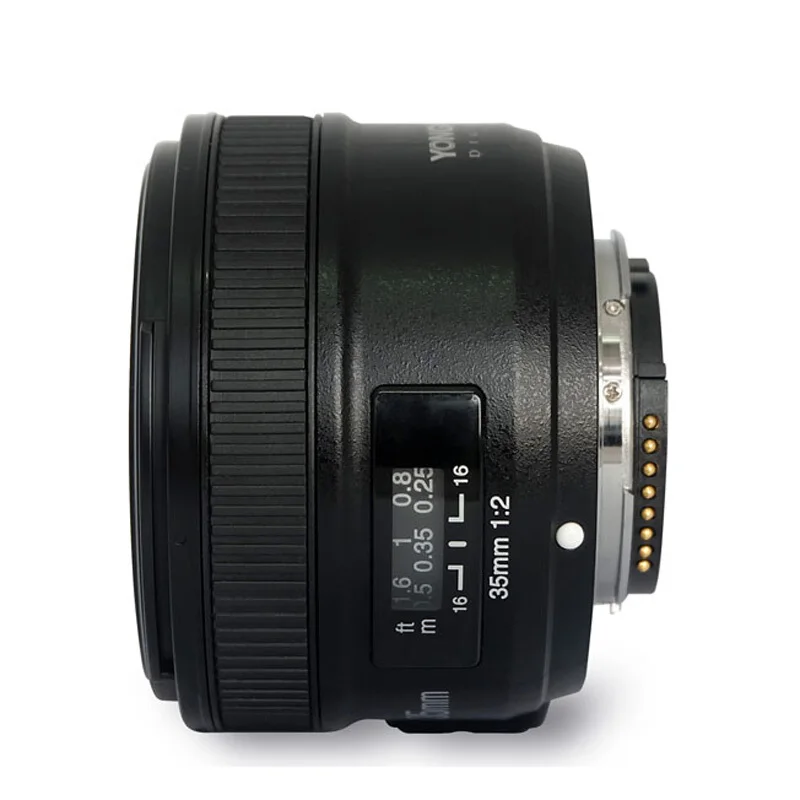 Светодиодная лампа для видеосъемки YONGNUO YN35mm 35 мм F2 объектив 1:2 AF/MF широкоугольные объективы с фиксированным/основным автофокусом объектив для Nikon D3300 D3200 D7000 D7100 D5100 DSLR Камера