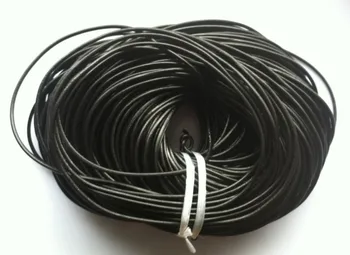 

Wholesale 100 M/ROLL Length Black Round Real Leather Jewelry Cord 3mm