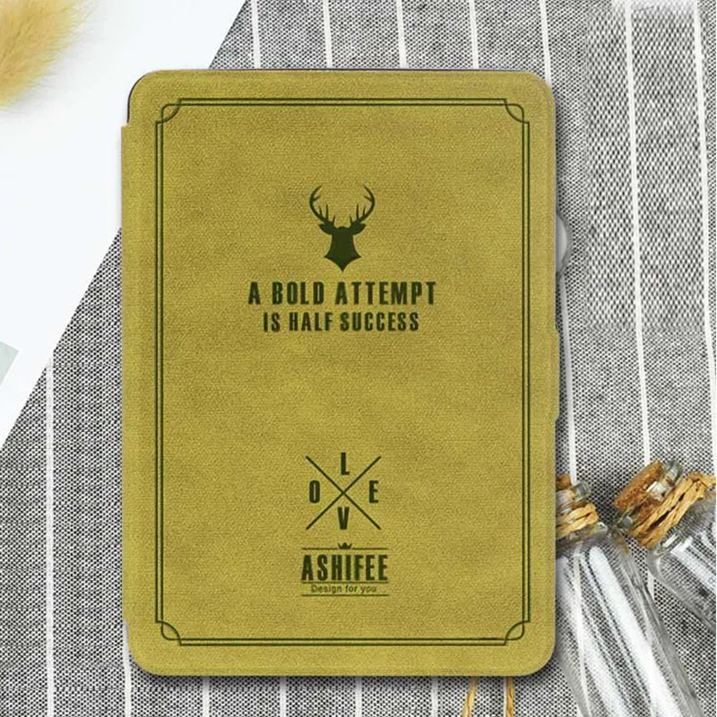 Slim For Amazon Kindle Paperwhite 1 2 3 Case Cartoon Deer Printed PU Leather Cover for Kindle Paperwhite 123 Ebook cover 6''     (2)