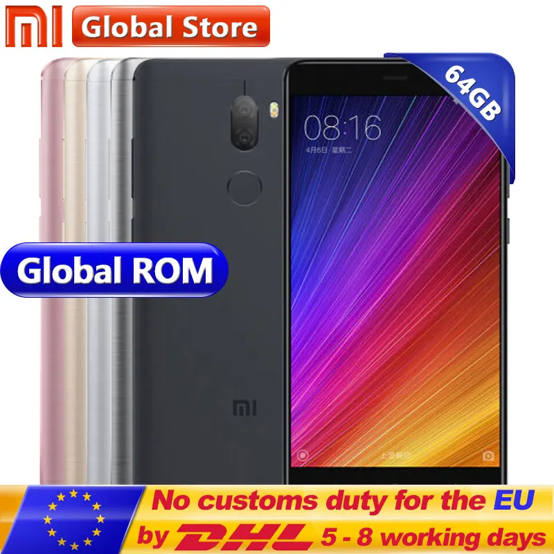 Оригинальный Xiaomi Mi 5S плюс 4 ГБ 64 сотовый телефон мобильный четырехъядерный Snapdragon