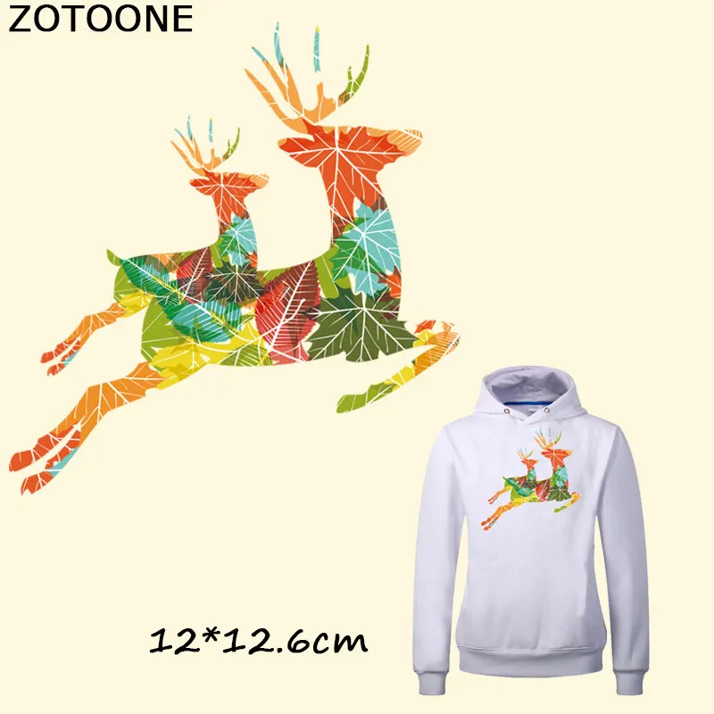 

ZOTOONE Patches Iron On Stickers Flower Deer Print On T-Shirt Clothes Decoration New Design Washable Diy Accessory Parches E