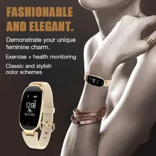 Модный и элегантный женский умный Браслет трекер сна монитор сердечного ритма Смарт-браслет Удаленная камера музыка наслаждаясь с другом