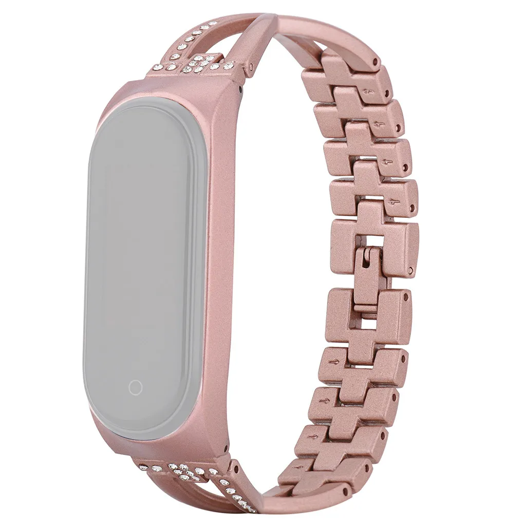 hotReplacement ремешок, браслет+ металлический чехол для Xiaomi Mi Band 4 bracelee покупка - Цвет: Розовое золото