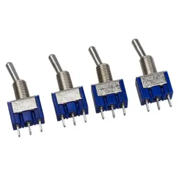 

4Pcs Blue AC 125V 6A 3 Pin SPDT On/Off/On 3 Position Mini Toggle Switch LWSZUS S