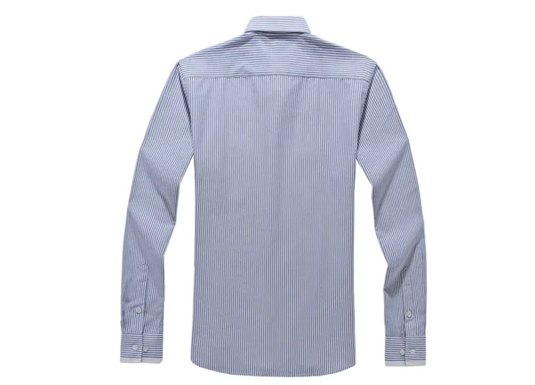 Двойной воротник в полоску Для мужчин рубашки модная одежда с длинными рукавами Бизнес Повседневное официальная рубашка Camisa Hombre chemise homme