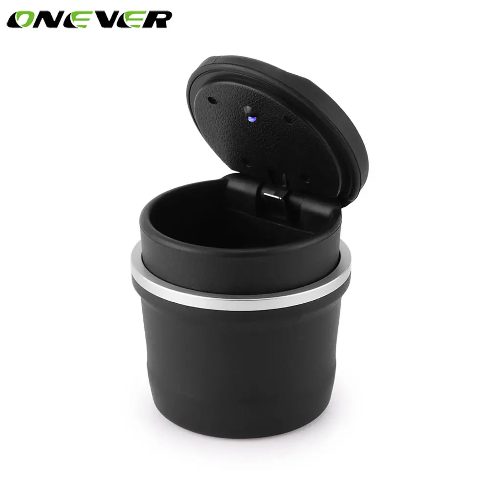 

Onever Portable LED Ashtray For Car Black Ashtrays With Lids Cylinder Cigarette Ashtray With Detachable Storage Box For BMW Ford