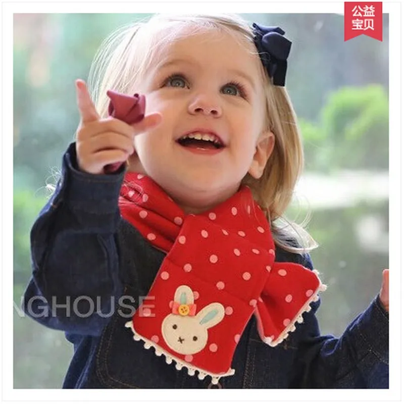 Dot baby scarf winter 2016 Cute thick warm scarves and stoles with ball for children