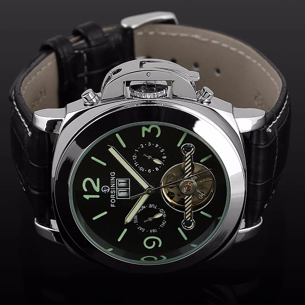 Forsining relógio mecânico automático men montre homme