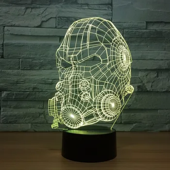 

Gas Mask Model 3D LED Lamp 7 Colors Changing USB Touch Sensor Desk Table Lamp USB Night Light Atmosphere Lamp Firefighting Gift